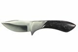 Knife With Fossil Dinosaur Bone (Gembone) Inlays #127561-1